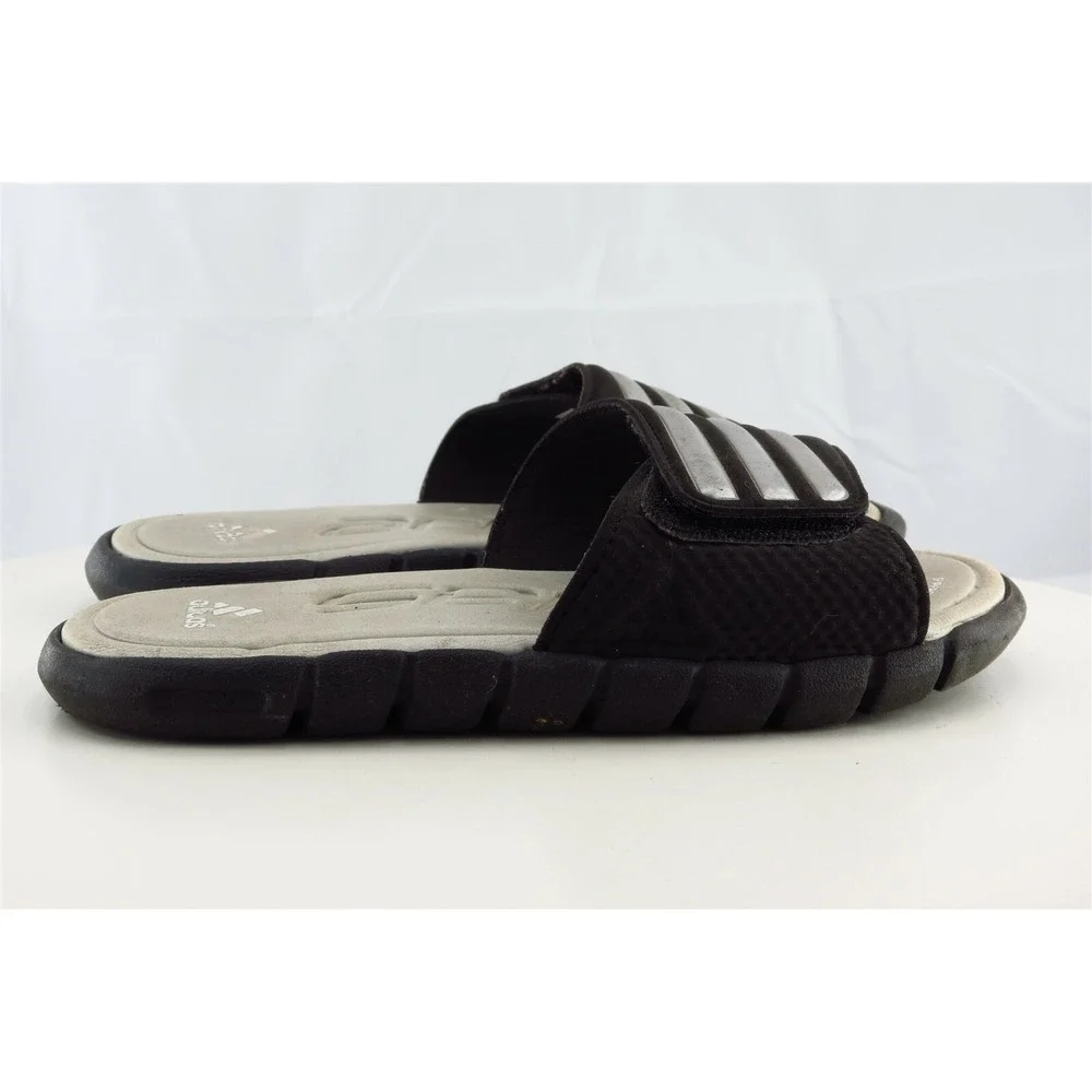 Adidas Girls Slide Sandals Size‎ 2 Black Synthetic Adjustable Strap Lightweight